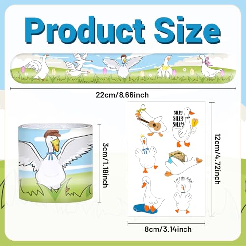 Silly Goose Party Favors Bundle - 72 Tattoos & 24 Slap Bracelets