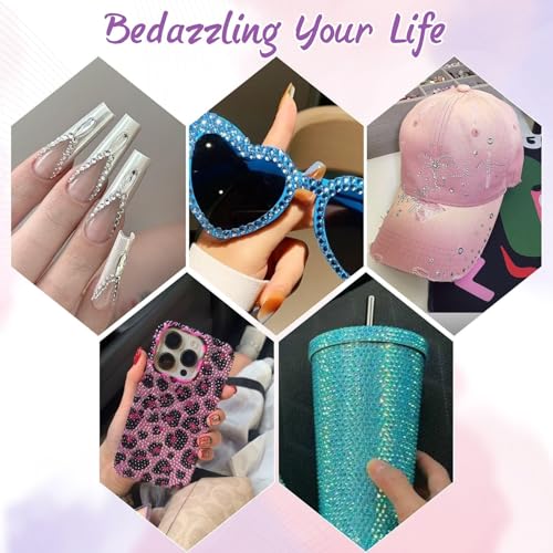 50,000 Pcs 3mm Flatback Resin Rhinestone Bedazzler Kit with Glue & Tools