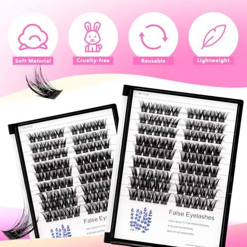 90Pcs Cluster Lash Extensions 8-18mm Dramatic Volume