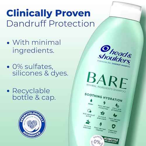 Head & Shoulders Anti-Dandruff Shampoo, BARE Soothing Hydration Twin Pack, 1% Pyrithione Zinc, Dry Scalp Relief, Free of Sulfates, Silicones, Dyes, 13.5 fl oz Each