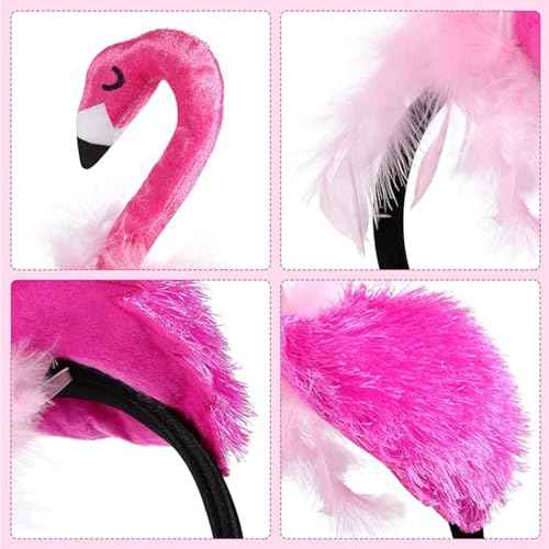 Pink Flamingo Headband Cute Flamingo Hat Creative Flamingo Headdress for Halloween Flamingo Headband for Women Carnival Tropical Party Hair Accessory