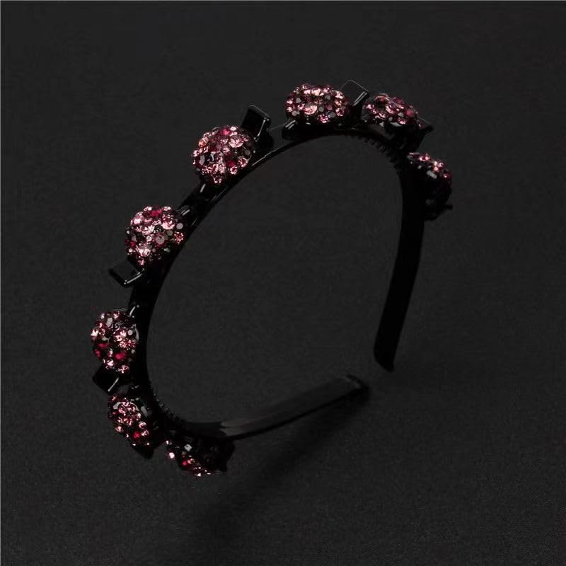 JEBELE 3-in-1 Braided Headband for Women - Hair Clip for Updos & Flyaways, Buns & Twist Hairstyles, Stylish Hair Accessory, Dark Purple, One Size