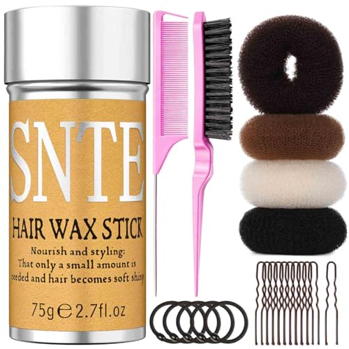 Hair Bun Maker Kit - 4 Donut Sock Buns, Elastic Bands & Pins