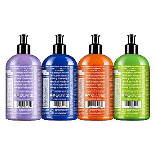 Dr. Bronner's Organic Sugar Soap 4-Pack - Lavender, Peppermint, Tea Tree & Lemongrass, 12 Fl Oz Each