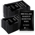 Ctosree 150 pcs Makeup Remover Wipes Bulk Individually Wrapped Makeup Wipes Single Remover Cloth Facial Cleansing Pads for Mascara Lipstick Oil Dirt Face Skin Travel Hotel(Black)
