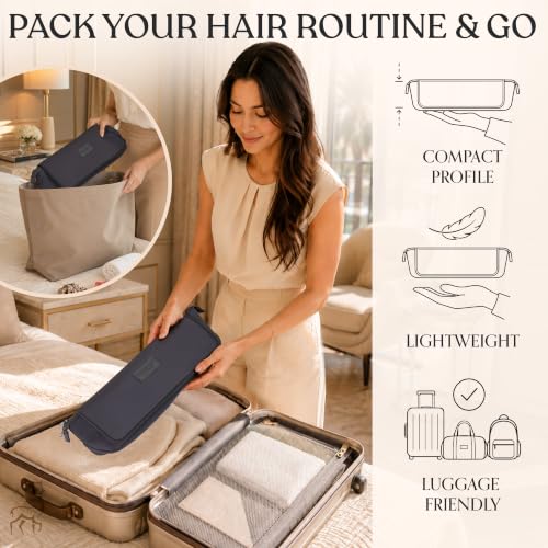 Barefoot Caribou Black Travel Hair Tool Bag with Heat-Resistant Mat, 17"