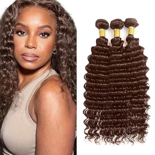 Chocolate Brown Body Wave Human Hair Bundles - 14, 16, 18 Inch