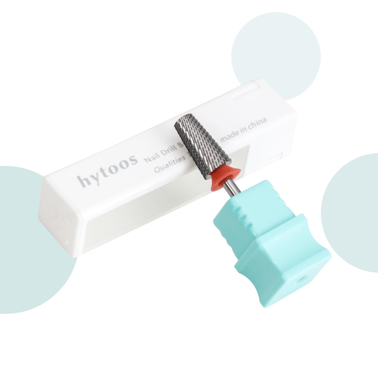 HYTOOS Safety Tapered Nail Drill Bits,4Pcs Uncoated Rounded Top Carbide Nail Bits, 3/32 Two-way Rotate, Manicure Art Accessories Gel Remover (XF,F,M,4XC)