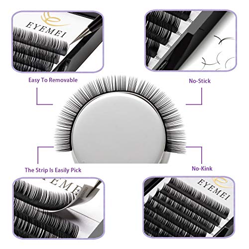 Eyelash Extensions 0.20mm D Cur 13mm Faux Mink Eyelash Extension Supplies Individual Eyelashes Light Professional Salon Use Black False Lashes Mink Lashes Extensions by EYEMEI