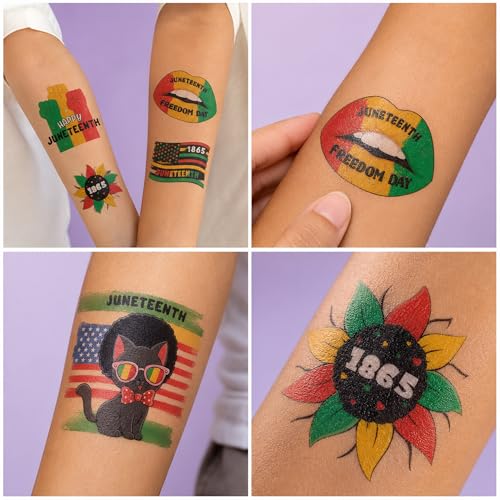 96 Juneteenth Temporary Tattoos - Black History Party Favors