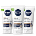 NIVEA MEN Sensitive Face and Beard Moisture Gel, Gentle Face and Beard Moisturizer for Men Instantly Hydrates Skin and Conditions Beards, 1.7 Fl Oz Tube, Pack of 3