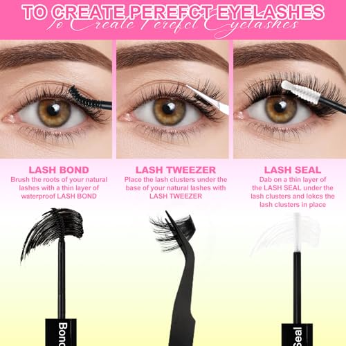 WiWiLINK Fluffy Lash Clusters Kit 452Pcs 10-16mm Eyelash Extensions