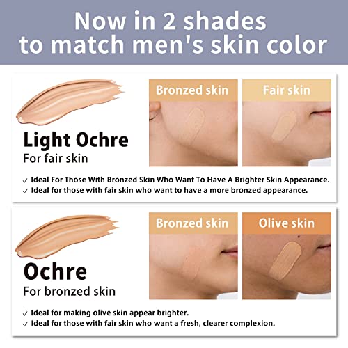[Matte Finish] NULL mens BB Cream, Mens concealer, Tinted Moisturizer broad spectrum SPF30 PA++, CC cream, Revitalising Nourishing Tone Up Cream, Natural Cover, 0.7oz Made in Japan (Light Ochre)