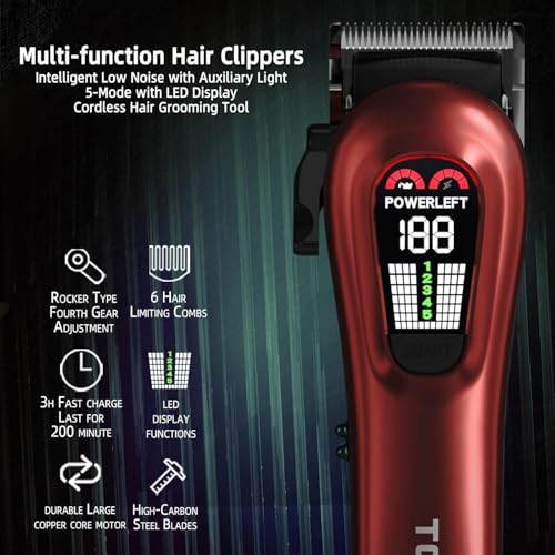 TCMKY Cordless & Corded Hair Clippers for Men