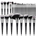 DUcare Silverblack 32-Piece Professional Makeup Brush Set - Ultra-soft Synthetic Brushes for Face & Eyes