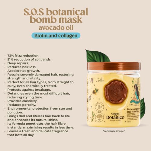 JASLDY Botanical Hair Mask & Mint Aji Anti-Dandruff Shampoo Set - Natural Shine & Strength