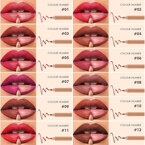 Waterproof Nude Lip Liner Set - 6 Shades Matte Pencil