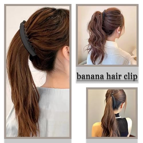 Matte Black Banana Hair Clip for Thick & Curly Hair