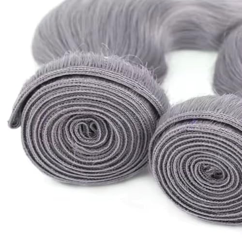 24 Inch Gray Body Wave Human Hair Extensions - 3 Bundles