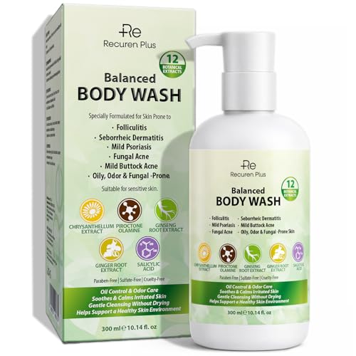 Recuren Plus Antifungal Body Wash - Back Acne & Jock Itch Relief