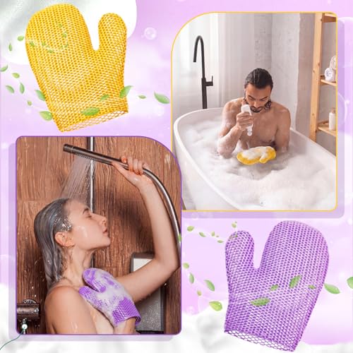 Karenhi Honeycomb Exfoliating Gloves - 2 Pack Bath Mitts