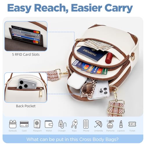 Anti Theft RFID Crossbody Bag for Women Small Travel Purse - Fiiuos
