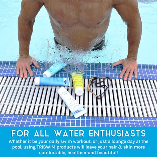 TRISWIM Pack of 4 Swim Care Set | Chlorine Removal Shampoo, Conditioner, Body Wash & Lotion, 8.5 fl oz Each | Removes Chlorine from Hair & Skin | Hydrates, Repairs & Protects Swimmers