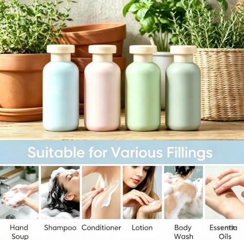 Garden Series Travel Shampoo Bottles Set 3.4oz Leakproof Reusable Toiletries Containers