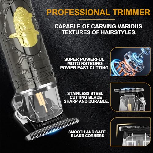 Professional Cordless Hair Clippers and Precision Beard Trimmer Set for Men, Barber-Grade Grooming Kit with Foil Shaver & USB Rechargeable Hair Cutting Machine, LED Display, Gifts for Men,Home Use