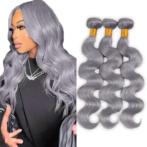 Gray Body Wave Bundles - 16, 18, 20 Inch Unprocessed Brazilian Hair