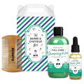 Shampoo & Beard Oil Hair Care Gift Set for Men | Nourishing 2-in-1 Shampoo Sandalwood & Beard Oil With Beard Hair Comb Grooming Gift Basket for Him Husband Dad Made in France