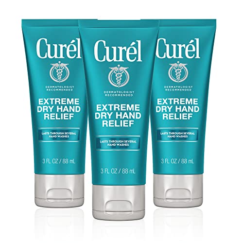 Curel Extreme Dry Hand Cream, Travel Size Lotion for Dryness Relief, Easily Absorbed Hand Cream for Long-Lasting Relief after Washing Hands, with Eucalyptus Extract, 3 Fl Oz (Pack of 3)