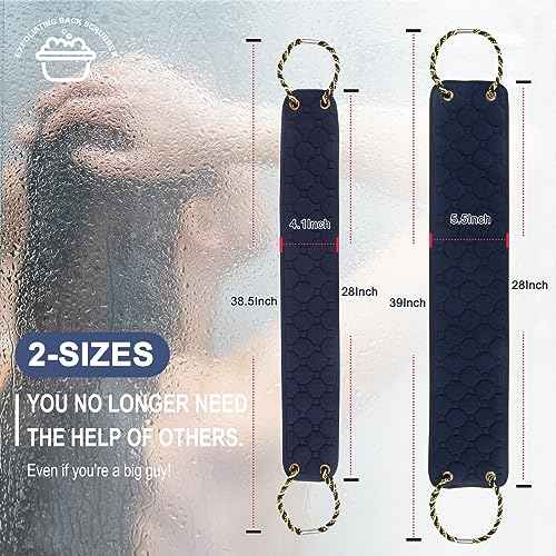 Exfoliating Back Scrubber with Handles, 39 Inch Double-Sided Back Exfoliator Body Scrub Towel, Exfoliating Washcloth Bath Tool for Use in Shower, Back Washer to Deep Clean Your Skin for Men & Women