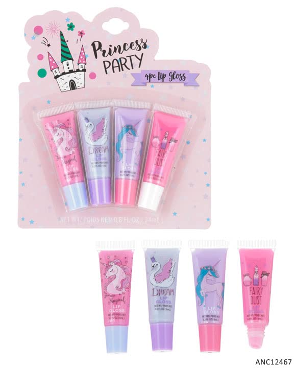 8-Piece Princess Lip Gloss Set for Girls - Sparkly & Non-Toxic