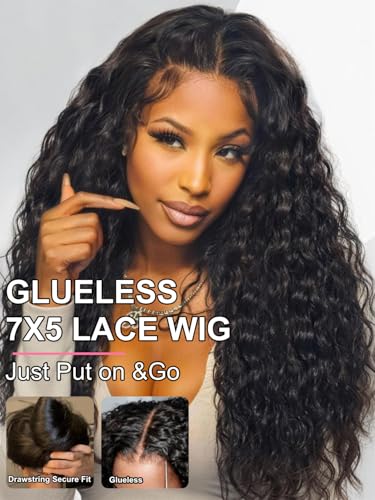 UNICE Bye Bye Knots Glueless Wig 7x5 Lace 18 Inch Water Wave