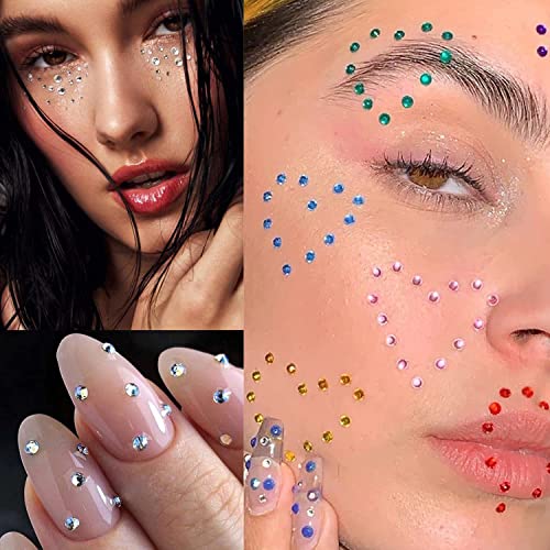 1332 PCS Rainbow Self-Adhesive Face Gems & Body Jewels, 15 Colors