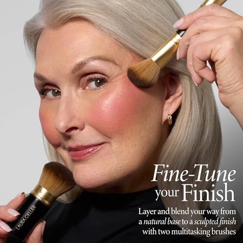 Laura Geller Face It All 2pc Vegan Makeup Brush Set - Kabuki & Dual-Ended