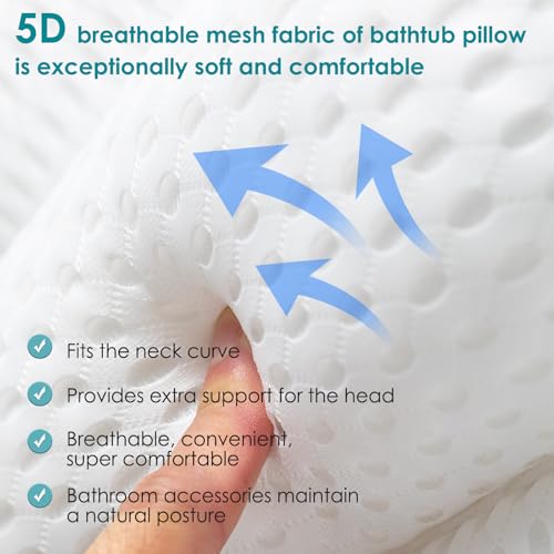 Ergonomic Bath Pillow with Neck & Back Support – Non-Slip Suction Cups