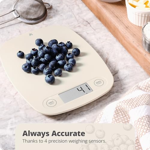 Greater Goods Digital Kitchen Scale - Cooking, Baking, Meal and Food Prep Scale, Weighs in Grams, Pounds and Ounces, Birch