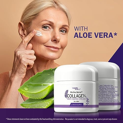 Pro Nuu Derma Cream - 2 Month Supply Anti Aging Anti Wrinkle Cream - Our Best Anti Aging Moisturizer for Women - Day & Night Cream Anti Aging Care - Pro Nuu Derma Collagen Cream - Anti Aging Products