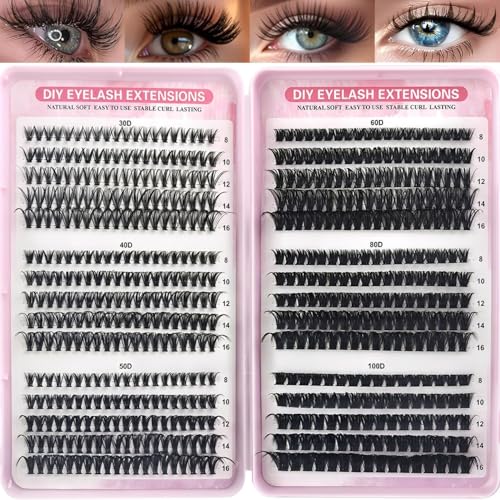 DIY Cluster Lash Extensions Kit - Mix 30D-100D 8mm-16mm