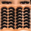 Fluffy Mink Lashes 14 Pairs - 20mm D Curl Volume Eyelashes