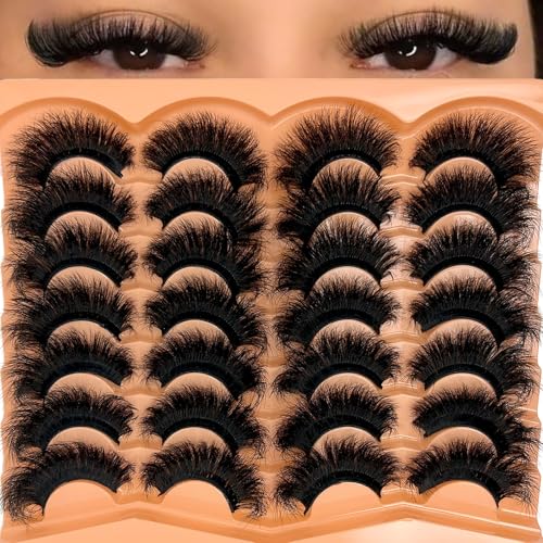 Fluffy Mink Lashes 14 Pairs - 20mm D Curl Volume Eyelashes