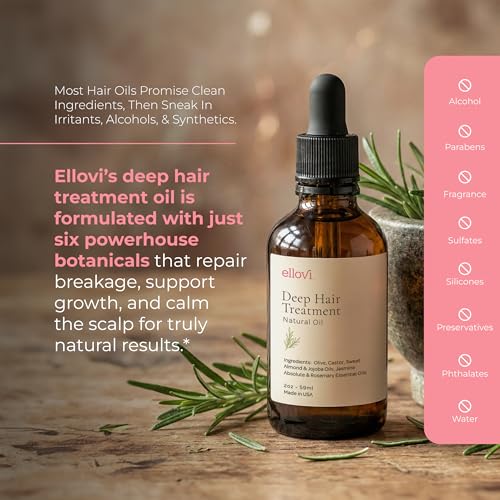 Ellovi Deep Hair Treatment Oil – 100% Natural Leave-In Repair