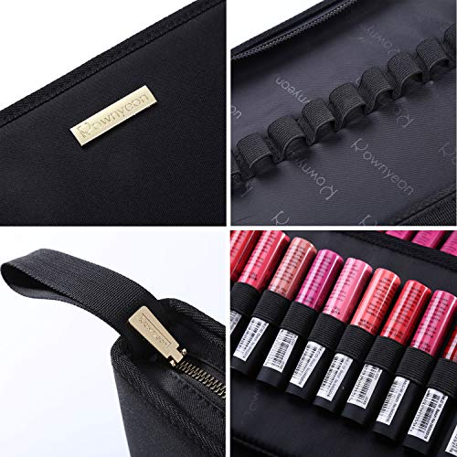 ROWNYEON Lipstick Organizer Case Lipstick Holder Portable Lipstick Bag Travel Makeup Bag Cosmetic Case Large Capacity Lipstick Carrying Case Makeup Artist Lip Gloss Storage Bag
