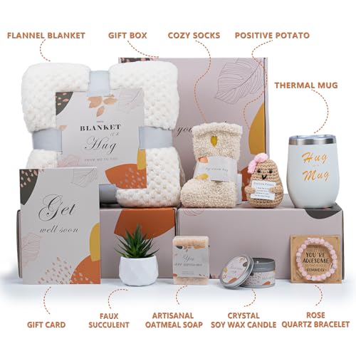 Get Well Soon Gift Baskets for Women - Get Well Gifts for Women After Surgery - Self Care Gifts - Thinking of You Gifts for Recovery - Cancer Care Gifts for Friend