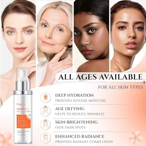Retinol Cream for Face, Collagen Neck Creams for Tightening and Firming, Anti Aging Day & Night Facial Moisturizer + Super Vitamin C 20% Serum for Women, Dark Spot Remover for Face