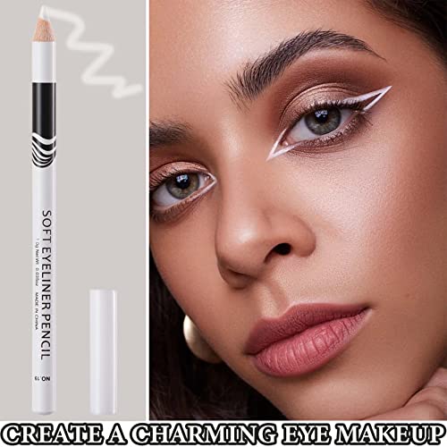 White Eyeliner Pencils Set 12 PCS Waterproof Long Lasting