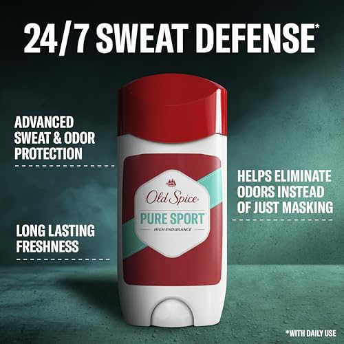 Old Spice High Endurance Deodorant Men, 48-Hour Sweat Protection, Pure Sport, 2-Pack