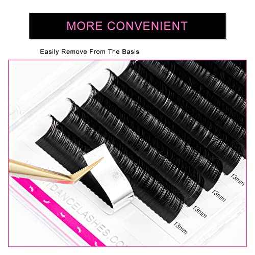 TDANCE Lash Extension Matte Black Eyelash Extension C CC D DD J B L Curl Volume & Classic Lash Extensions 0.03-0.18mm Thickness Professional Salon Use(0.05-D,10-17 mm)